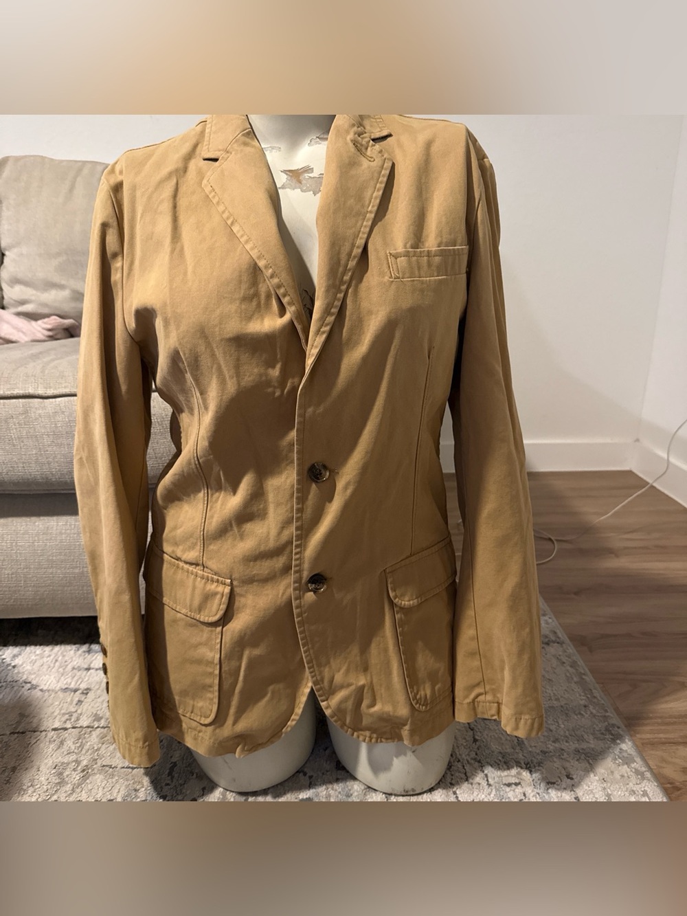 Stafford Tan Lined Jacket with Red Logo Tag